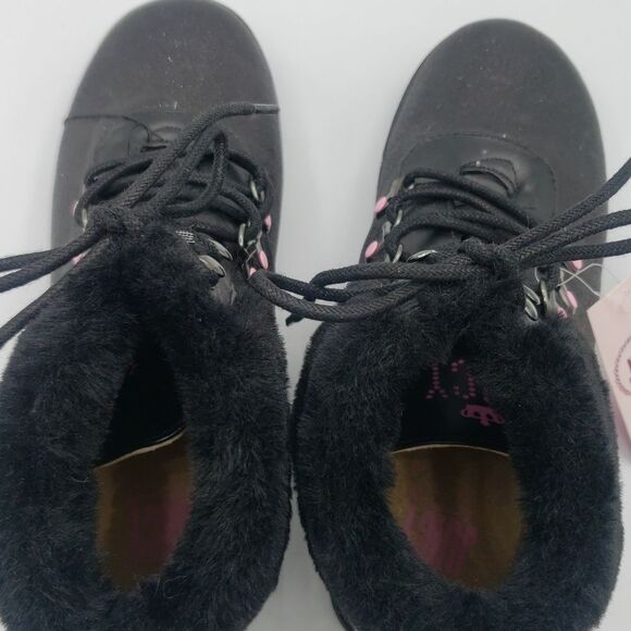 Juicy Couture Castro Valley Black Glitter Combat Boots - Picture 7 of 12